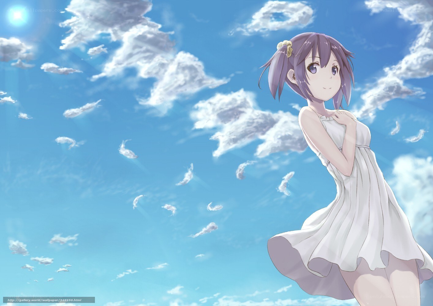 Anime girl in white dress
