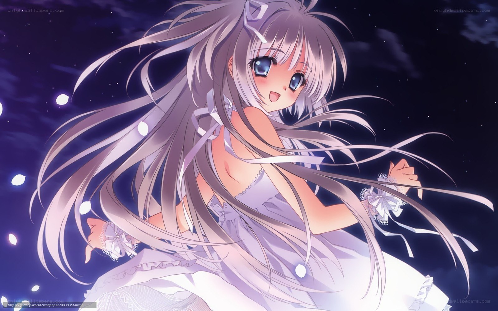 Anime girl in white dress
