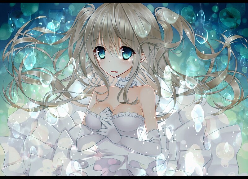 anime girl in white dress