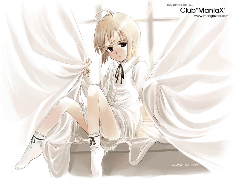 Anime girl in white dress