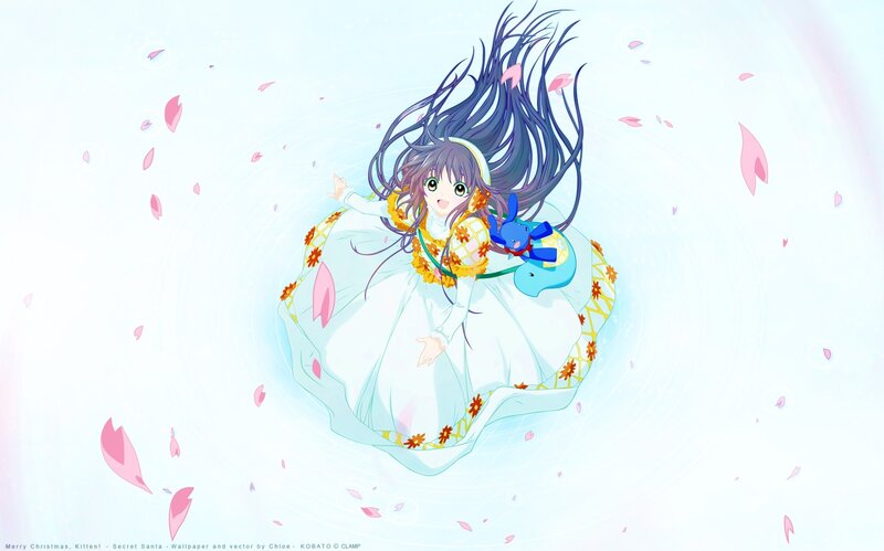 Anime girl in white dress