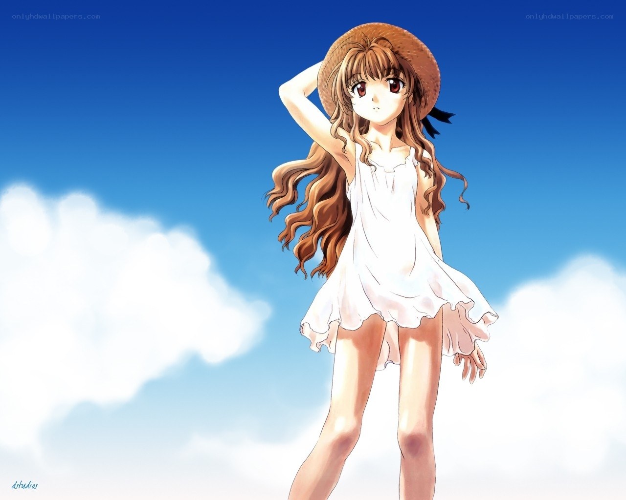 anime girl in white dress