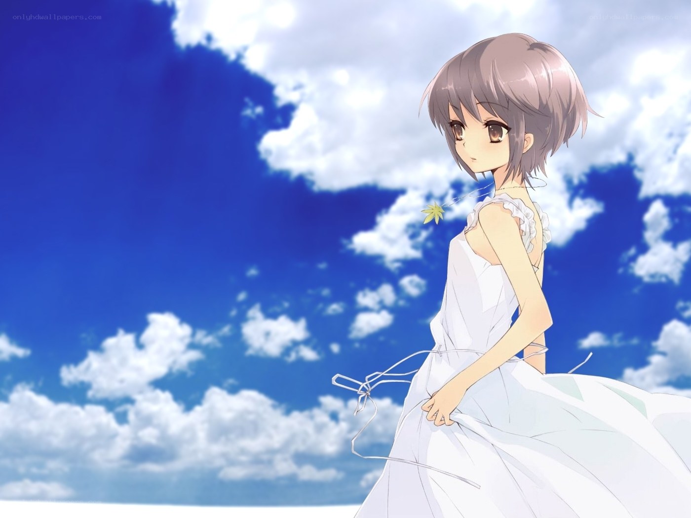 anime girl in white dress