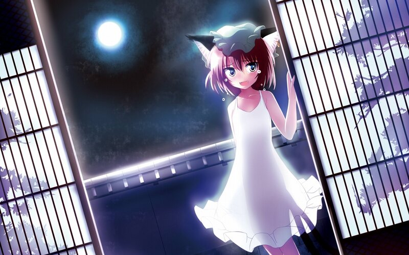anime girl in white dress