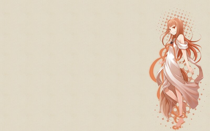 Anime Girl in White Dress — Beige, Calm