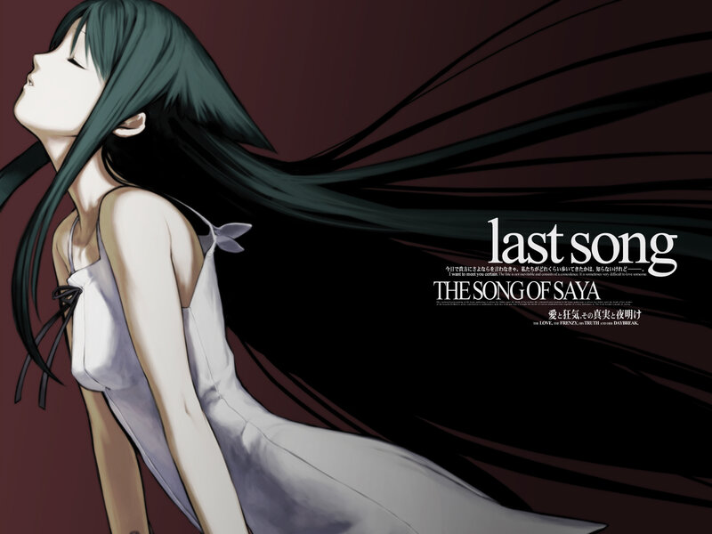 Anime Girl in White Dress — Black, Dramatic