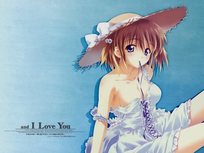 Anime Girl in White Dress — Blue, Calm, Summer