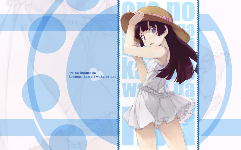 Anime Girl in White Dress — Blue, Playful, Summer