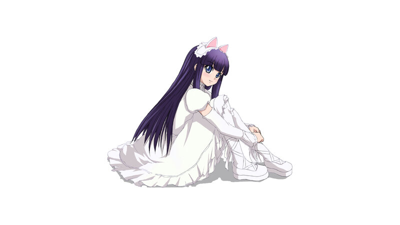 Anime Girl in White Dress — Calm, Cat Ears