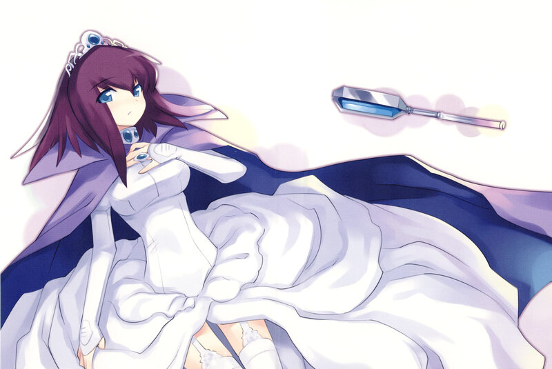 Anime Girl in White Dress — Calm, Crown