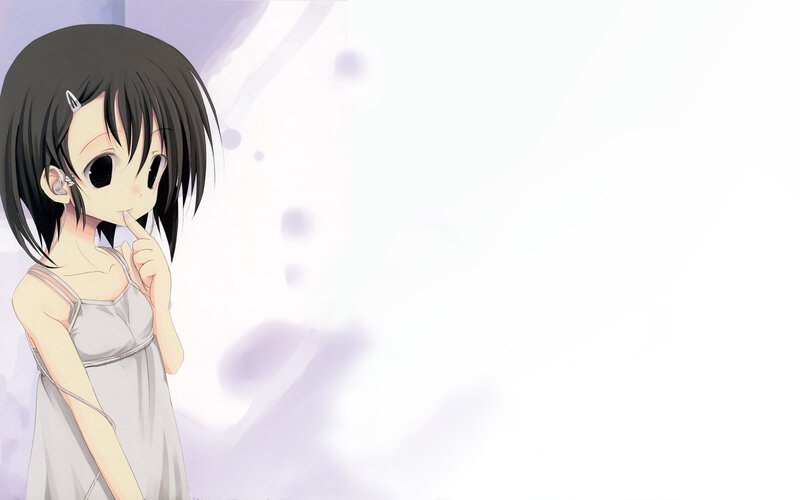 Anime Girl in White Dress — Calm, Earbuds