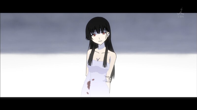 Anime Girl in White Dress — Dramatic, Bloodstain
