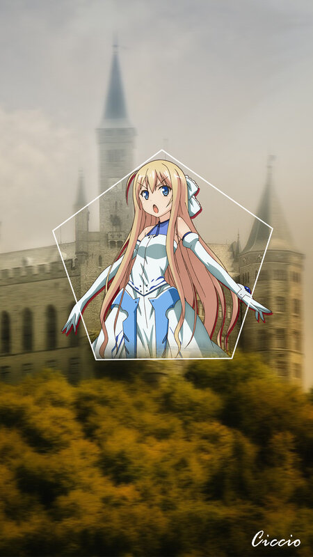 Anime Girl in White Dress — Dramatic, Castle