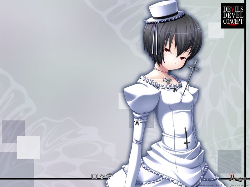 Anime Girl in White Dress — Dramatic, Hat