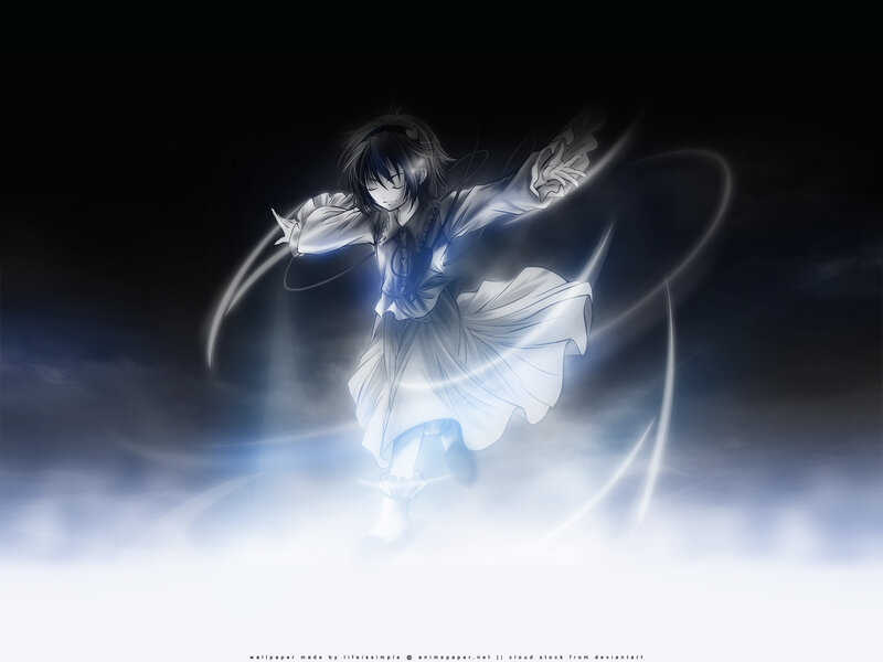 Anime Girl in White Dress — Dramatic, Night, Digital Art, Sword, Clouds