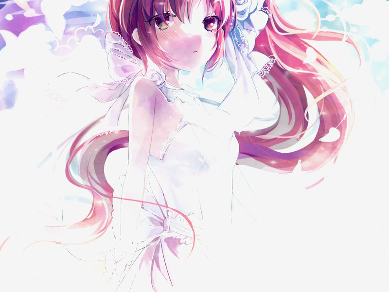 Anime Girl in White Dress — Dreamy, Digital Art