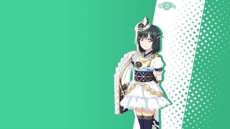 Anime Girl in White Dress — Green, Calm
