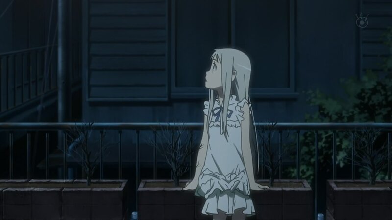 Anime Girl in White Dress — Melancholic, Night, Railing