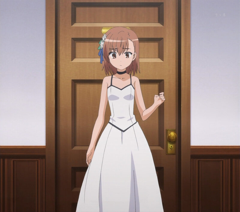 Anime Girl in White Dress — Neutral, Door