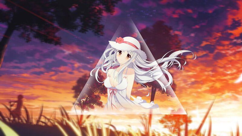 Anime Girl in White Dress — Orange, Serene