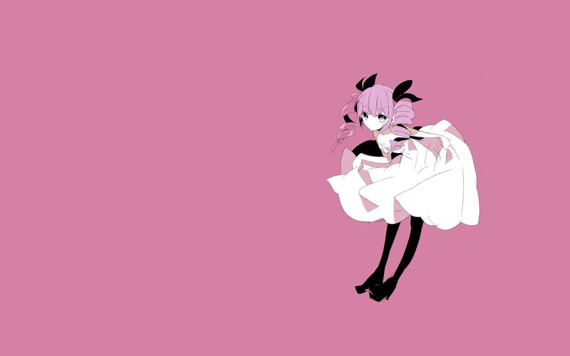 Anime Girl in White Dress — Pink, Calm, Pink Hair