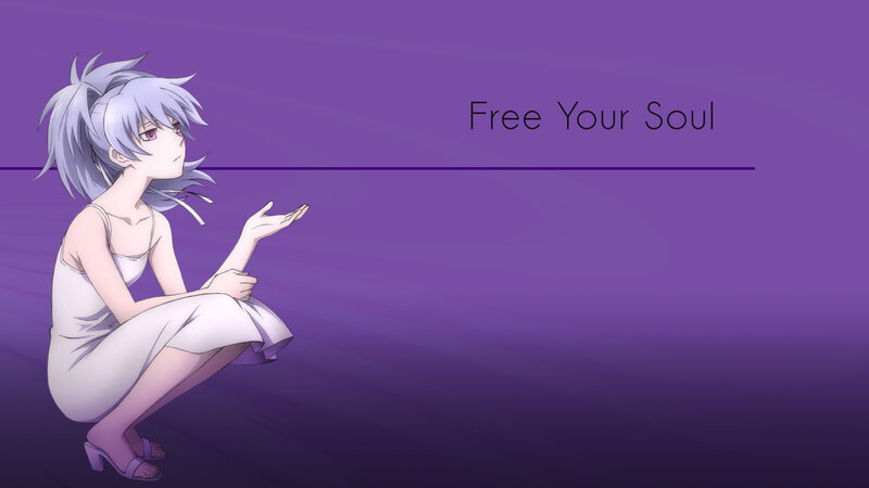 Anime Girl in White Dress — Purple, Contemplative