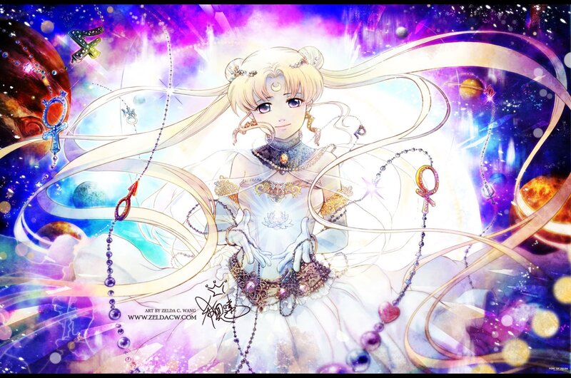 Anime Girl in White Dress — Purple, Dramatic, Digital Art