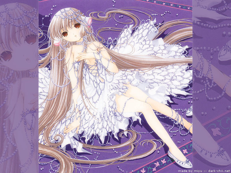 Anime Girl in White Dress — Purple, Dreamy, Manga