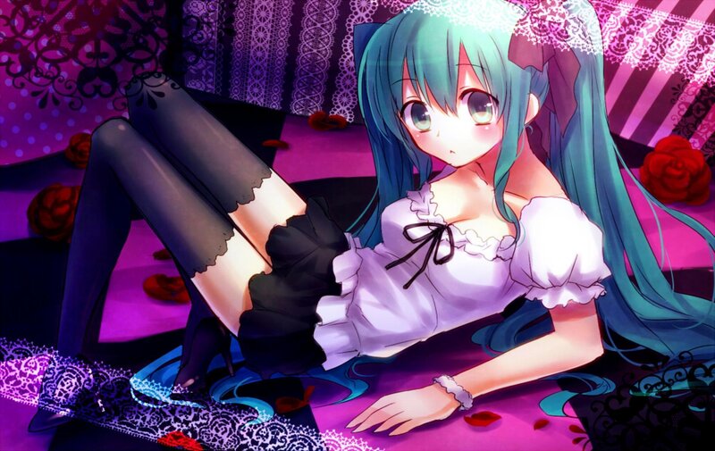 Anime Girl in White Dress — Purple