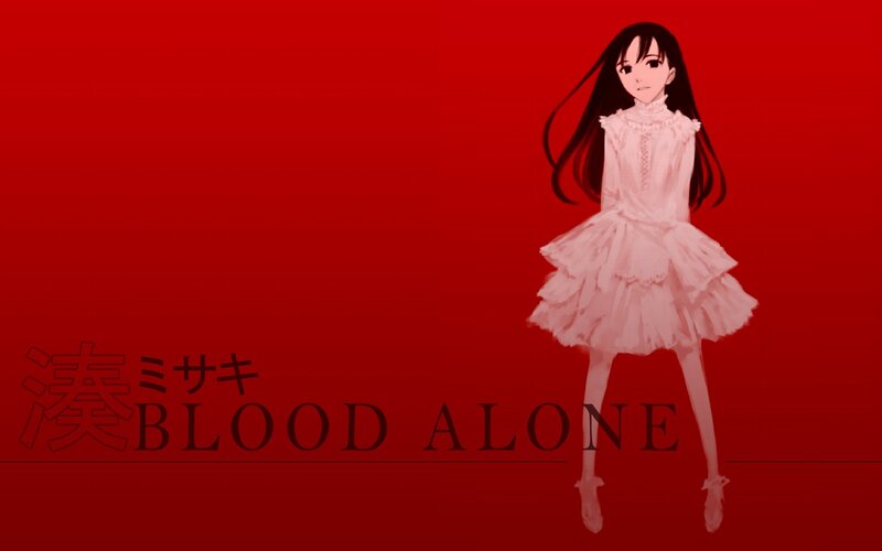 Anime Girl in White Dress — Red, Dramatic