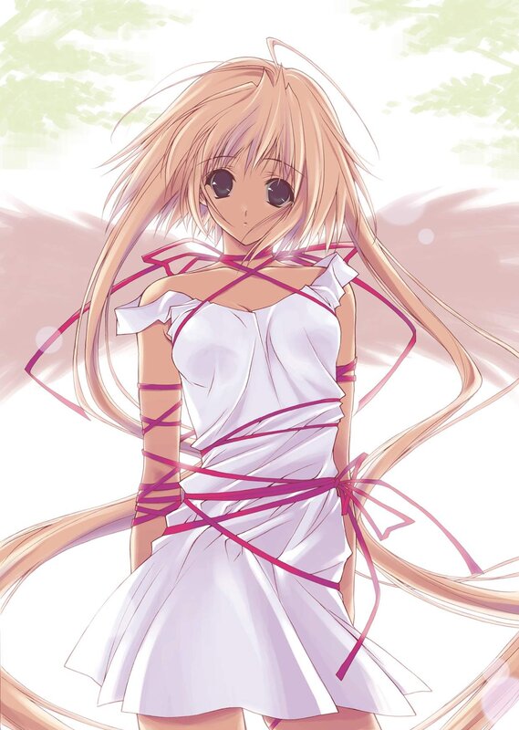 Anime Girl in White Dress — Serene, Afternoon, Long Hair, Ribbons