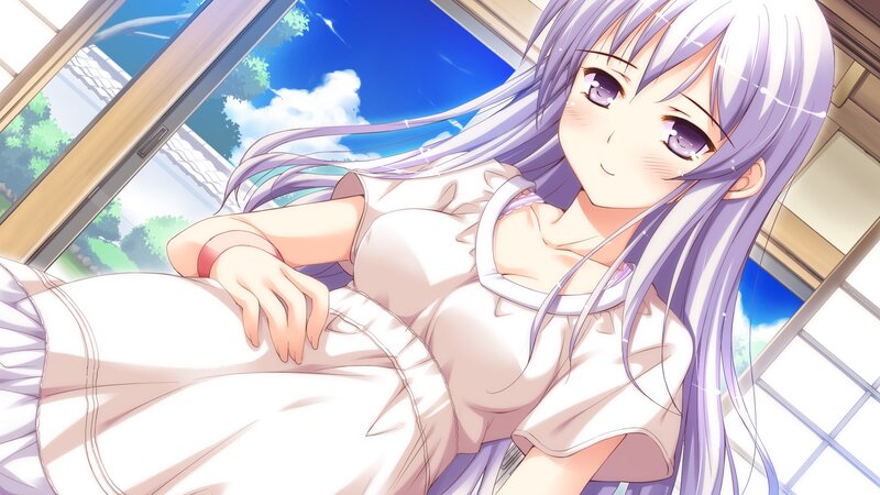 Anime Girl in White Dress — Serene, Afternoon, Window