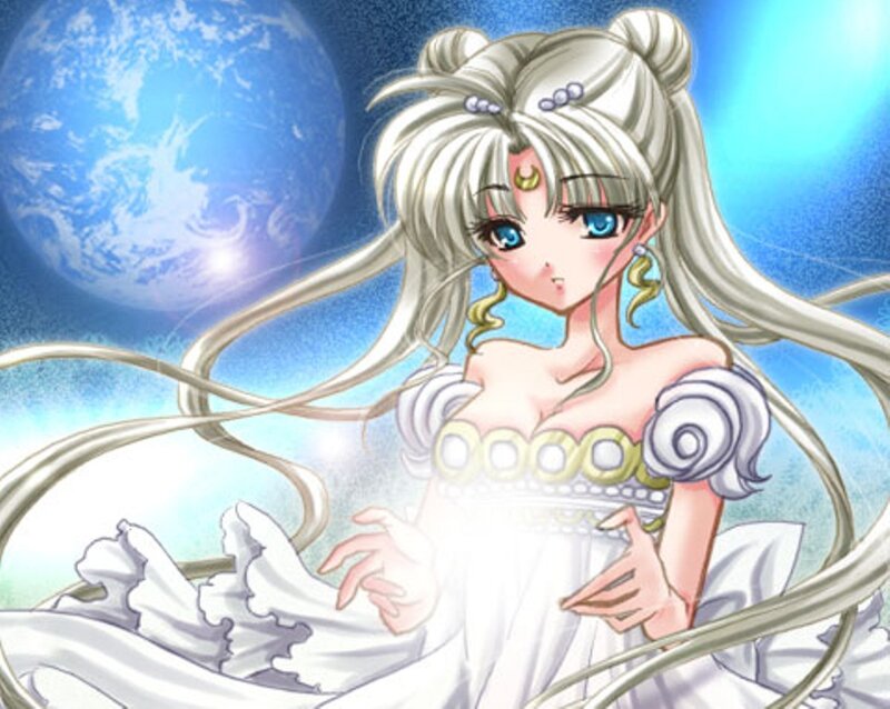 Anime Girl in White Dress — Serene, Earth