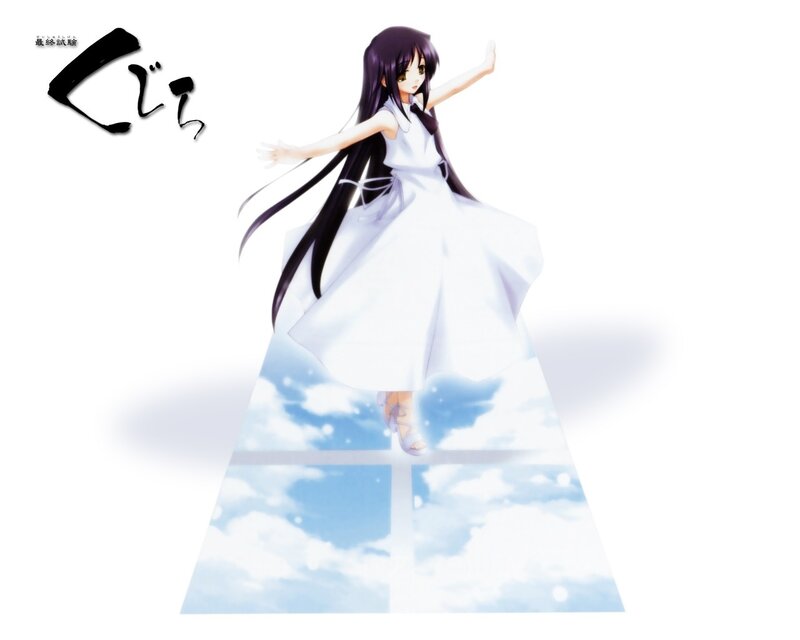 Anime Girl in White Dress — Serene, Long Black Hair