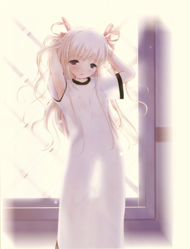 Anime Girl in White Dress — Serene, Morning, Window