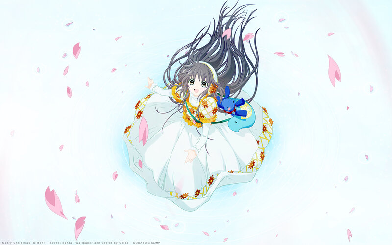 Anime Girl in White Dress — Serene, Spring, Cherry Blossoms, Doll
