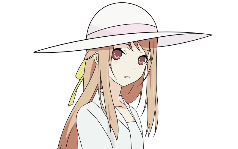anime girl in white hat