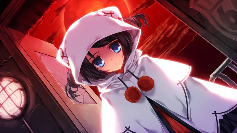 anime girl in white hood