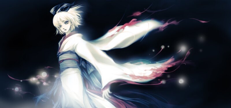 anime girl in white kimono