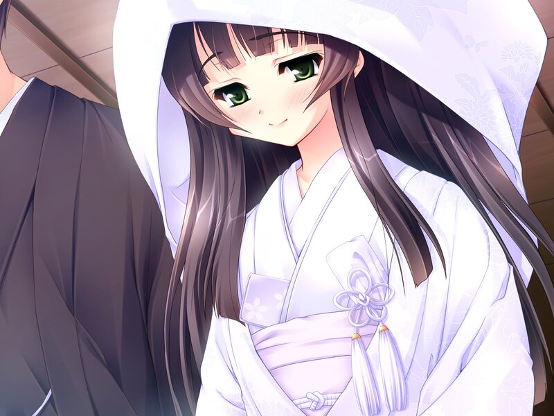 anime girl in white kimono