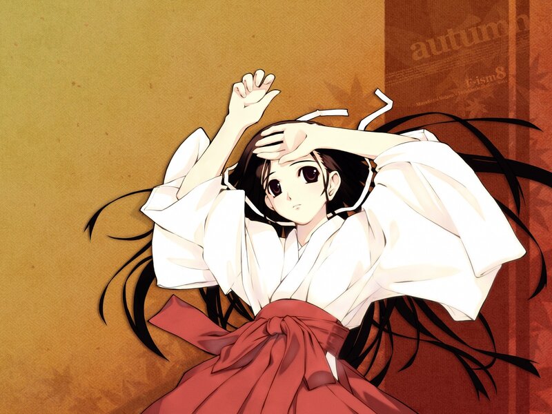 anime girl in white kimono