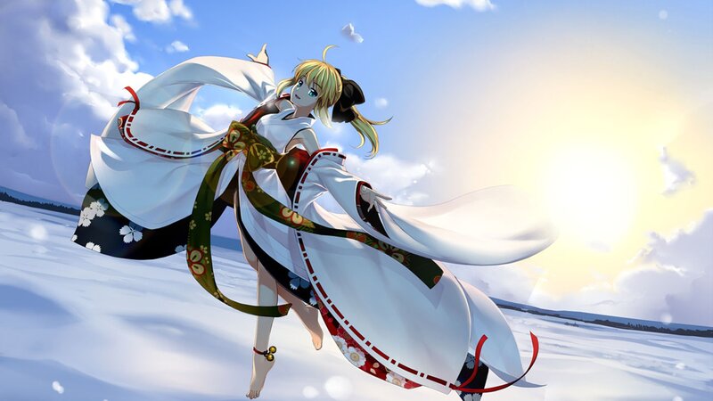 anime girl in white kimono