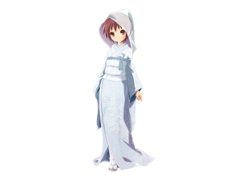 anime girl in white kimono