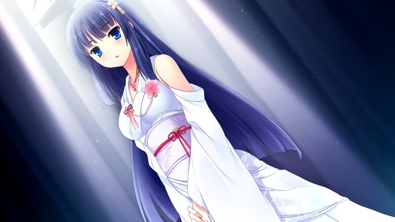 anime girl in white kimono