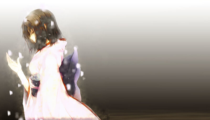 anime girl in white kimono