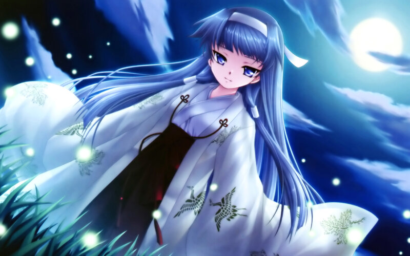 anime girl in white kimono