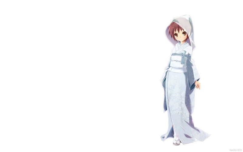 anime girl in white kimono