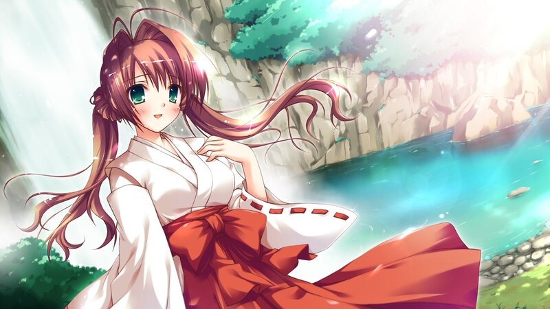 Anime Girl in White Kimono — Serene