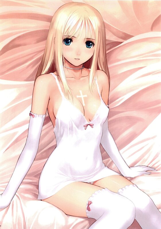 anime girl in white lingerie