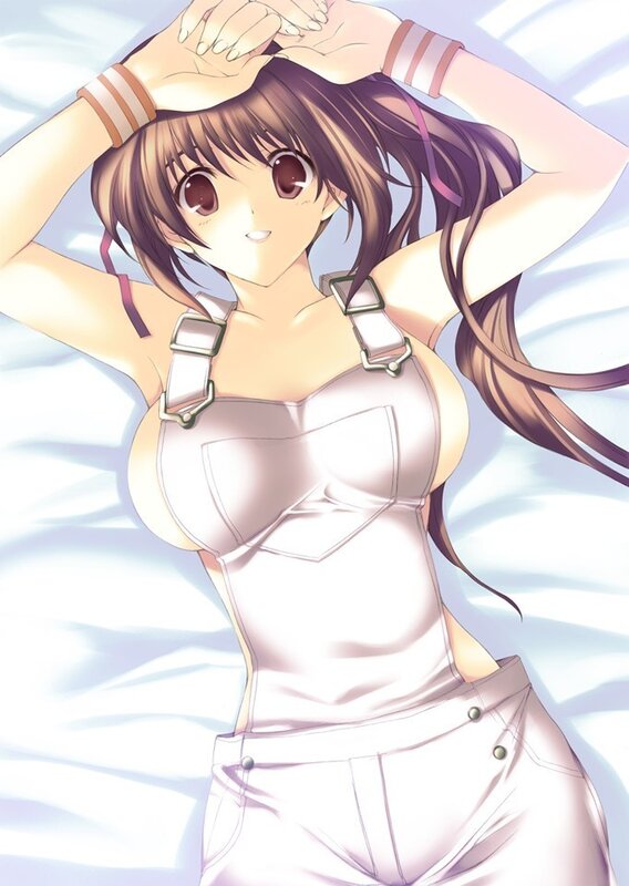 anime girl in white overalls
